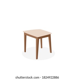 Stool. Ilustración vectorial de una silla de madera clara, elemento de diseño de mobiliario