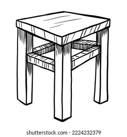 Stool vector illustration on white background