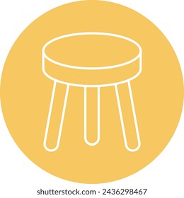 Stool Vector Line icon Design