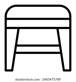 Stool Vector Line Icon Design