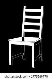 stool white on black background