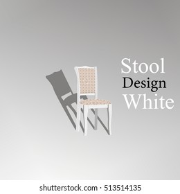 Stool white, vector illustration