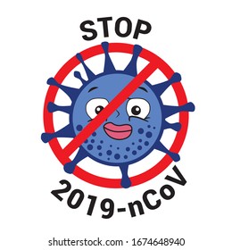 Stop 2019-nCoV. Corona virus prevention. illustration of corona virus. corona virus white background 

