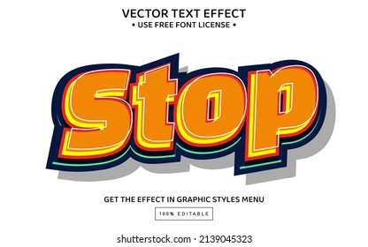 Stop 3D editable text effect template