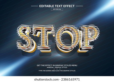Stop 3D editable text effect template