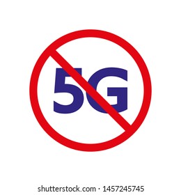 Stop 5G, fifth generation wireless broadband technology. EPS 10. 
