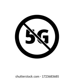 Icono de Stop 5g. Red, Internet, símbolo de conexión. logotipo. Material - Ilustración de vectores