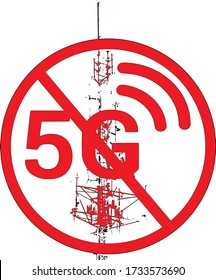 stop 5g. Protest against 5g technology. 