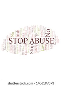 Stop Abuse word cloud. Wordcloud made with text only.