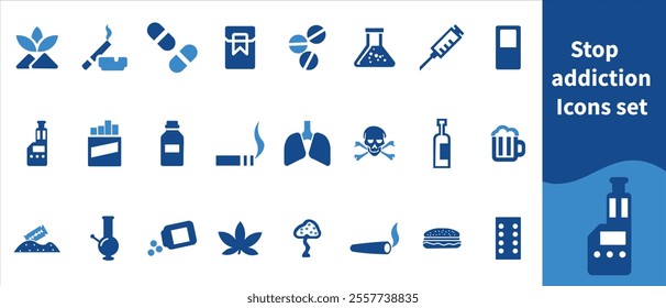 Stop Addiction icon set, cocktail, elegance, glassware, allowed, line, icon, isolated, stamp, white background, bottle, non, pictogram, red, bar, no, outline, allowed, flat, drink and more.