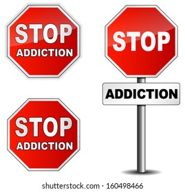 Stop addiction sign