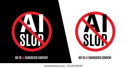 Ícone parar ai, conceito parar ai, criadores contra ai badge.