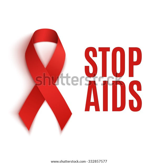 Stop Aids Background Ribbon Vector Illustration Stock Vector Royalty