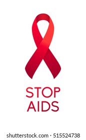 Stop Aids Ribbon Icon. World AIDS Day 1 December.