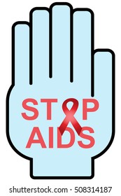 Stop AIDS symbol to 1 December World AIDS day. Vector illustration