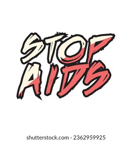 Stop aids typography tshirt design