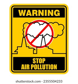 Stop Air Pollution, continuous one line drawing, sign vector