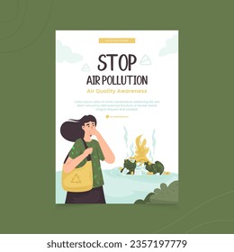 Detener ilustración de contaminación del aire en diseño de afiches