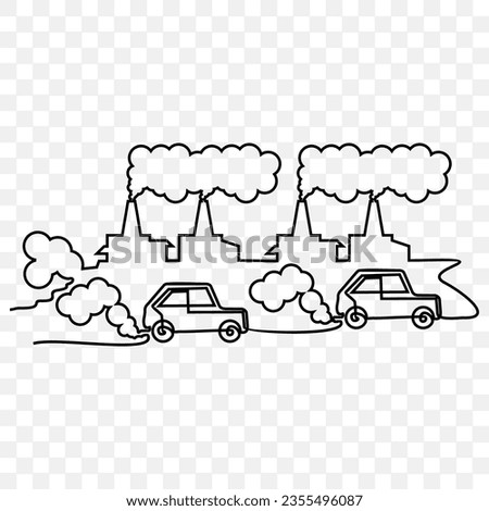 Stop Air Pollution, one line drawing vector