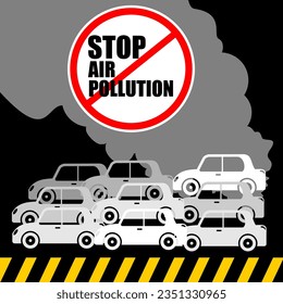 Stop Air Pollution, poster and banner vector