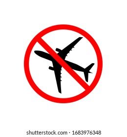 stop airplane icon isolated on white background. vector