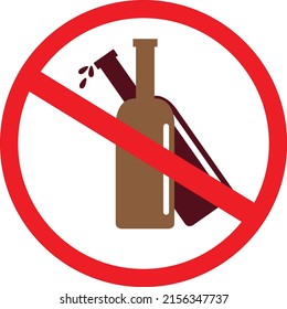 stop alcohol icon, no alcohol. vector. with white background