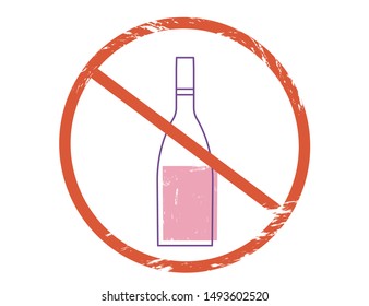 Stop alcohol sign icon. Restrict symbol. Vector illustration.