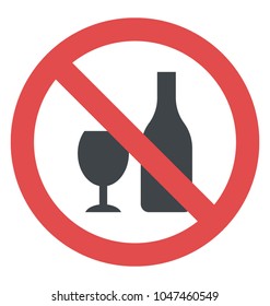 Stop alcohol sign or label 