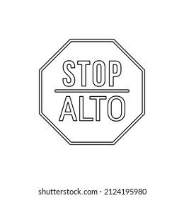 Stop Alto sign icon isolated on white background. Traffic symbol modern, simple, vector, icon for website design, mobile app, ui. Vector Illustration