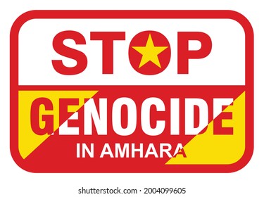 Stop Amhara Genocide in Ethiopia Vector Banner. Illustration Design. 