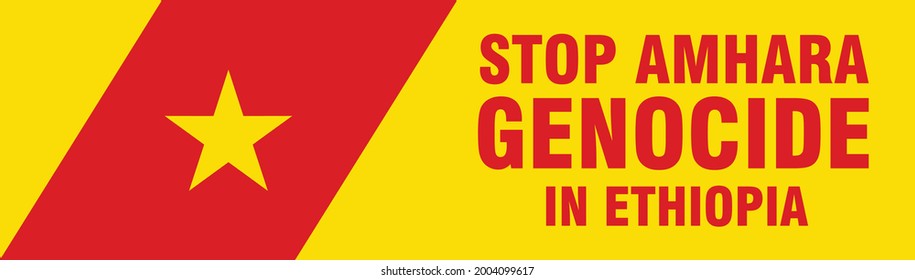 Stop Amhara Genocide in Ethiopia Vector Banner. Illustration Design. 