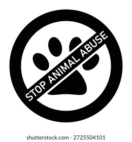 Icono de Vector para detener el maltrato animal. Vector Problemas sociales de la humanidad. Detener el maltrato animal