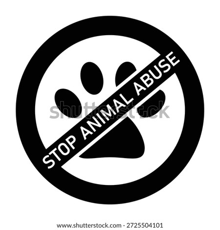 Stop animal abuse vector icon. Vector Social problems of humanity. Stop animal abuse