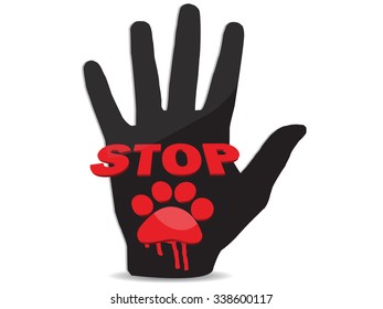 Stop Animal Abuse.Vector