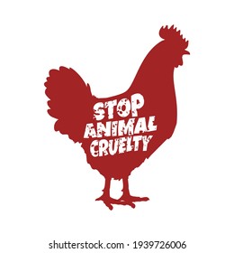 stop animal cruelty abuse chicken farm flat design vector illustration