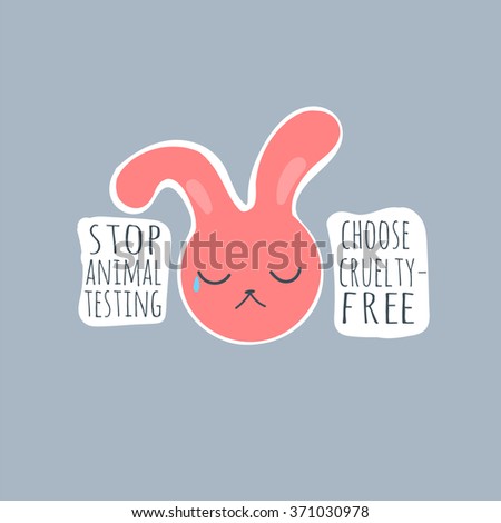 Download Stop Animal Testing Crying Bunny Logo Stock Vector ...