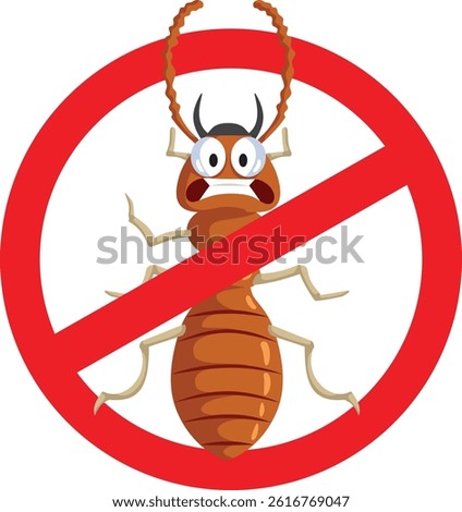 
Stop Anti Termites Vector Icon Warning Symbol Design. Sign prohibiting insect infestation for pest control services 

