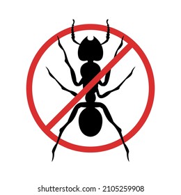 Stop ants vector sign. Label for insecticide spray. Isolated in white