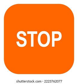 Icono de detención y aplicación en blanco