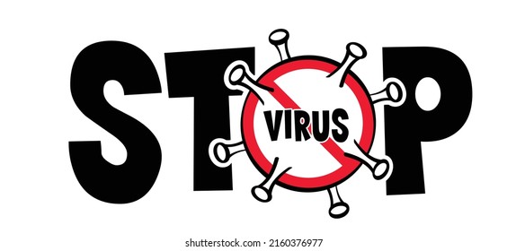 Parar el virus de la corona, la varicela de covid o la varicela, el pictograma o logotipo de la enfermedad viral de la varicela. Pandemia de brotes de virus. Icono de propagación de la enfermedad caricaturizada, síntomas o precauciones.