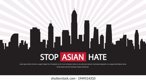 stop asian hate banner against racism support during covid-19 coronavirus pandemic concept