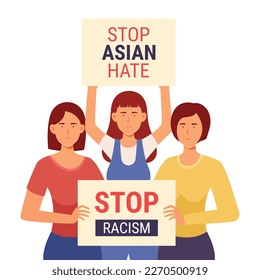 stop asian hate campaign vector design illustration