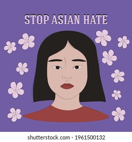 stop asian hate, concept card quote, art, girl