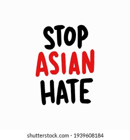 Stop Asian Hate, Stop Hating Asians, Vector Illustration Background