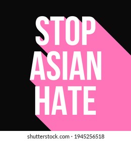 Stop Asian Hate Square Banner for Social Media Post. Anti Racism #stopasianhate Vector