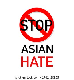 Stop Asian Hate. Vector illustration.