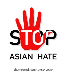 Stop Asian Hate. Vector illustration.