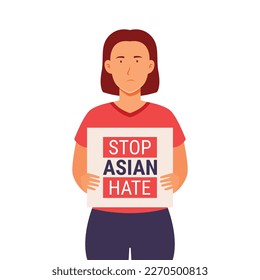 Stopp asiatischen Hass, Vektorgrafik, nicht mehr rasicm