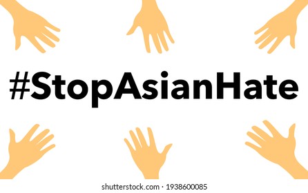 stop asian hate vector.Stop spread of racism.Racism is not comedy.Anti racist.Banner poster background for protester.Stop hate  crimes against asians.Support Asian american communities.Equality