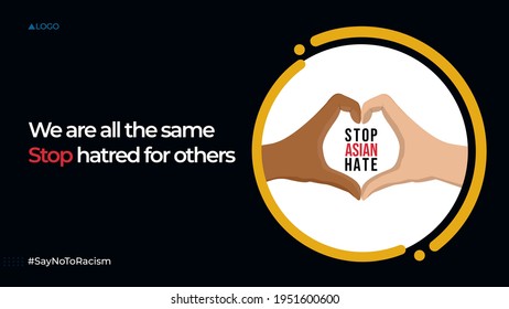 Stop Asian Hate - Youtube Thumbnail for video campaign and web banner template